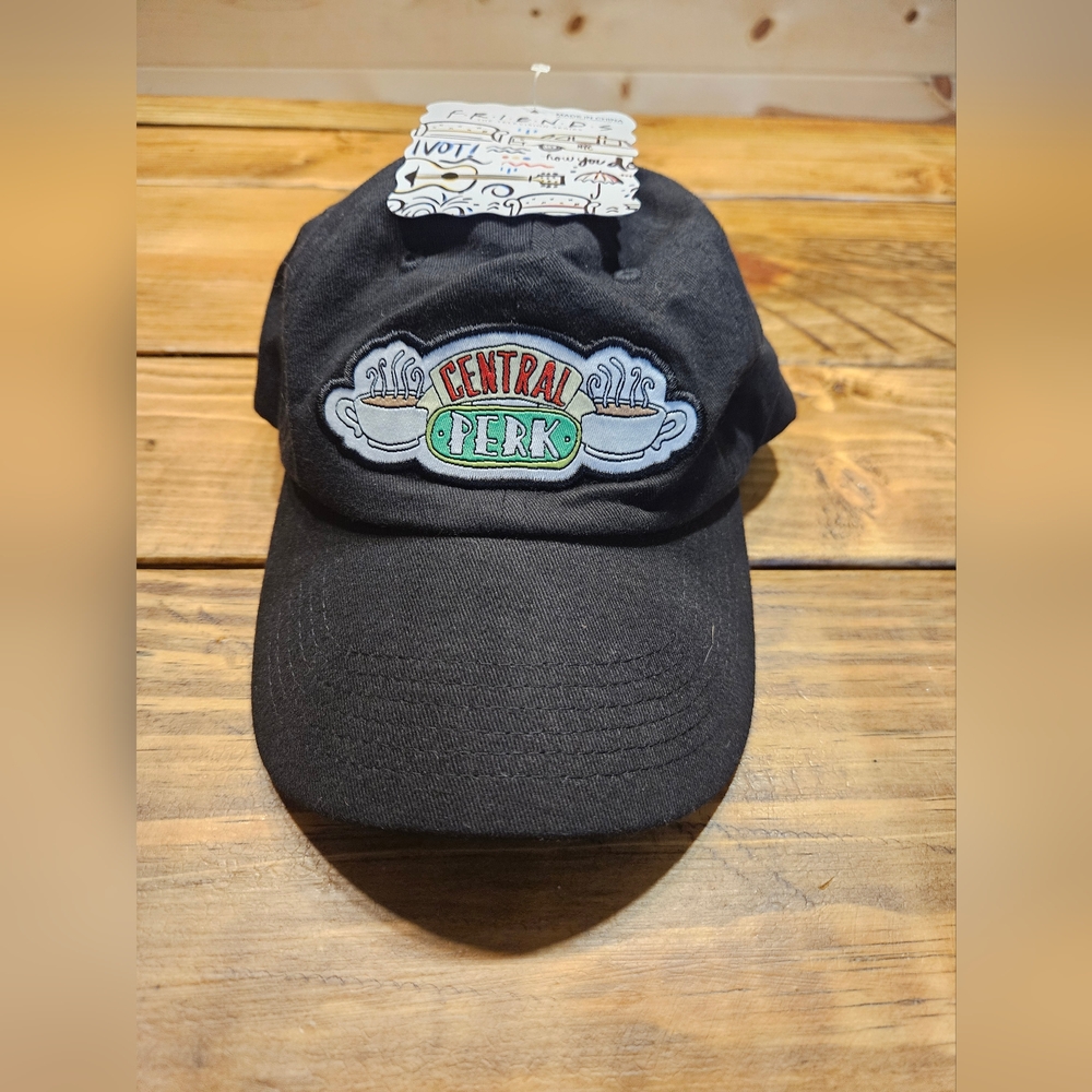 FRIENDS Black Central Perk Coffee House Adult Adjustable Hat